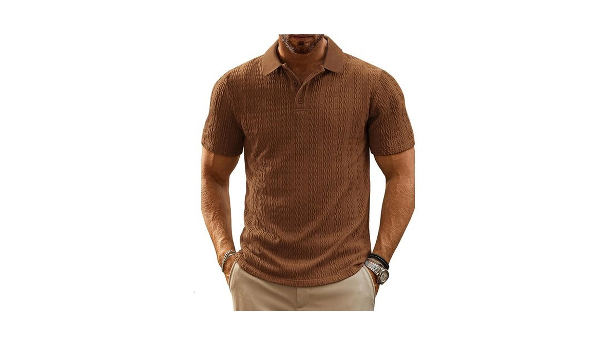 Pj Paul Jones Mens Polo Shirts Short Sleeve Solid Textured