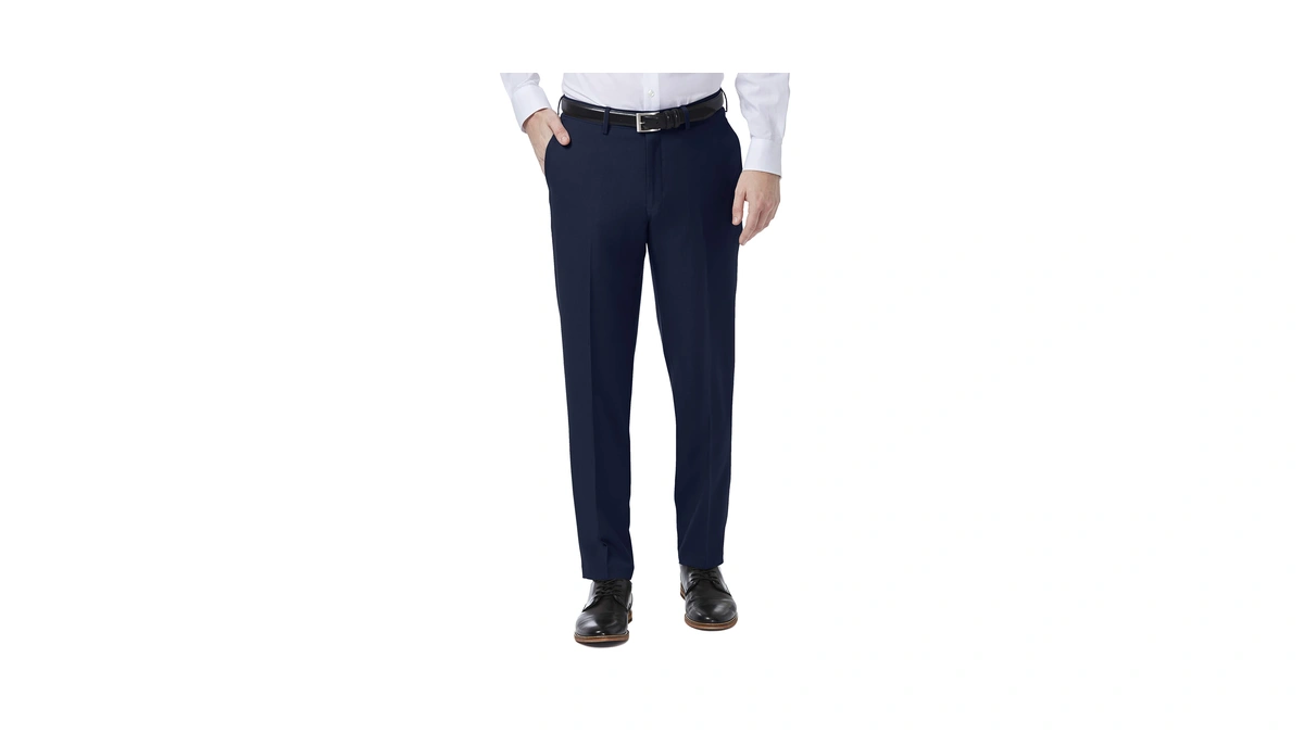 Haggar Men's Slim Fit Premium Comfort Dress Pant Blue