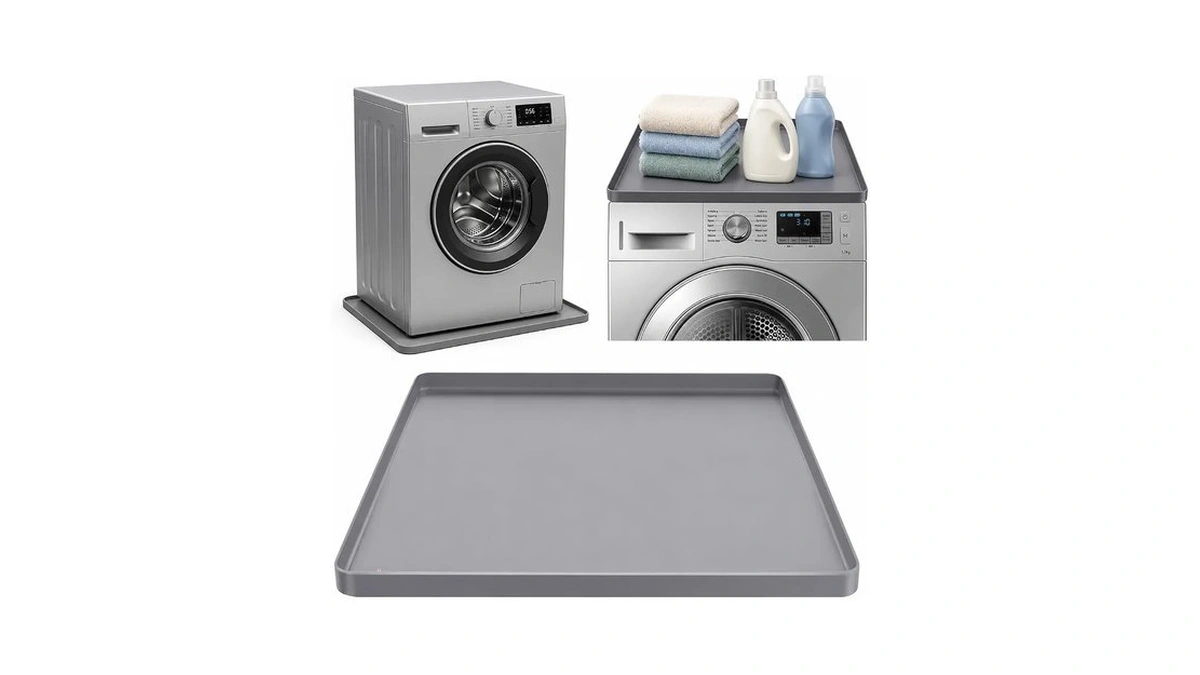 33"x30" Washing Machine Drain Pan Silicone Mat For Laundry Room