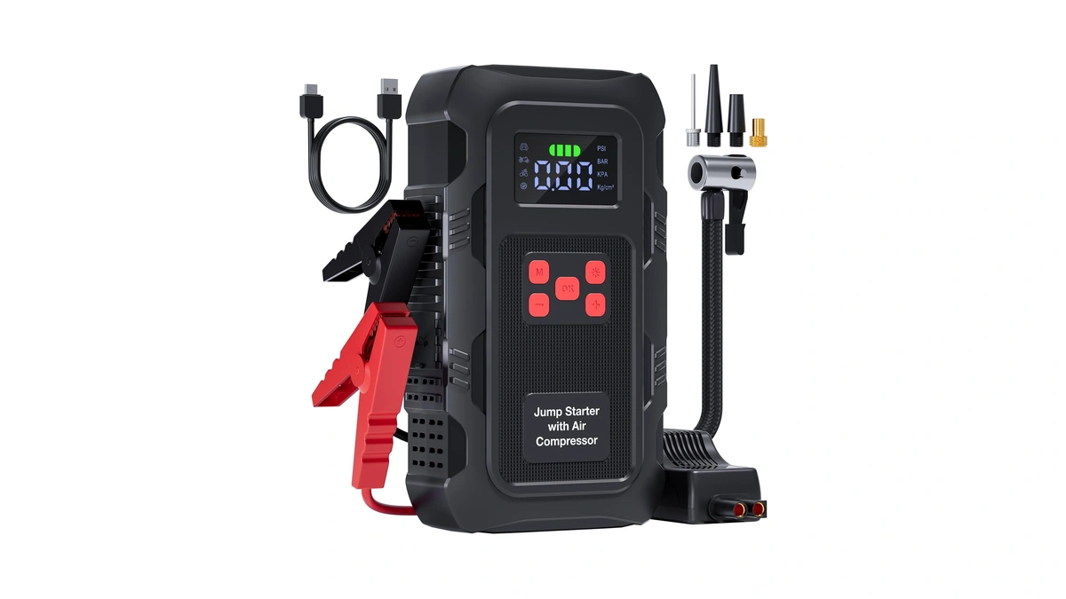 Hpbs 5000a Jump Starter With Air Compressor, Portable Car Battery