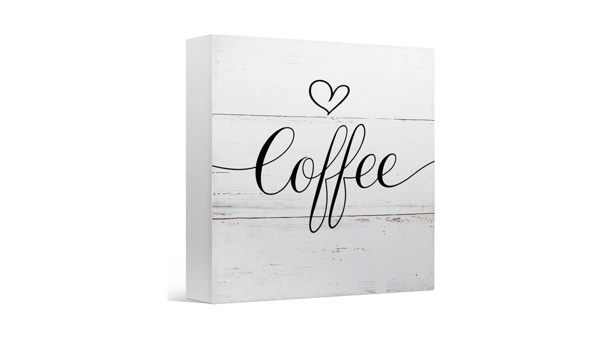 Coffee Sign For Coffee Station, Minimalist Coffee Love Wooden Box