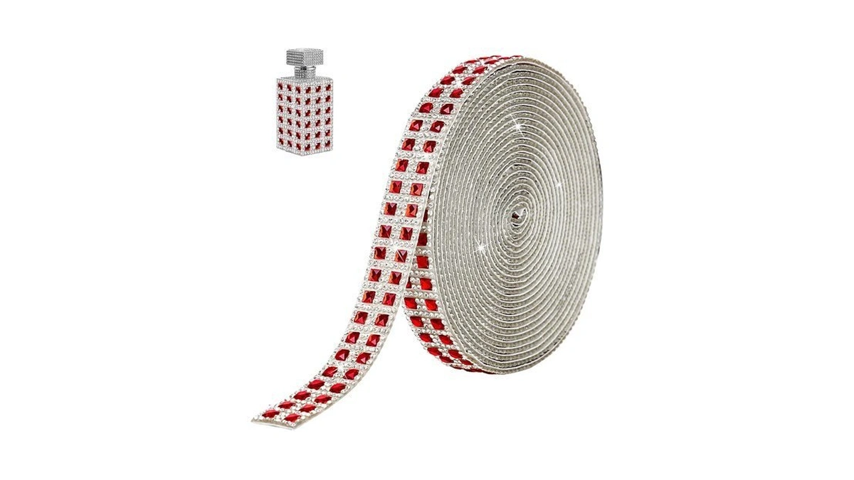 Further Crystal Red Sparkling Selfadhesive Glass Rhinestone Strip Crafts