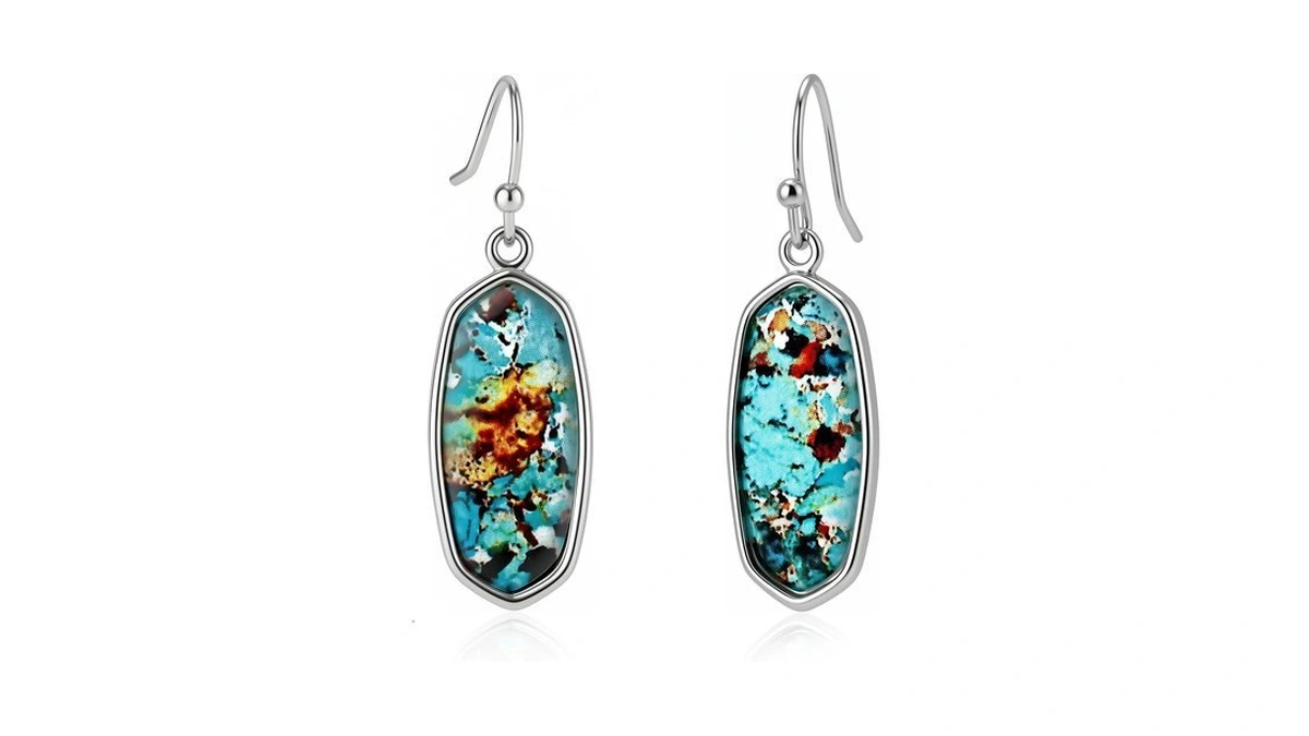 Boho Dangle Earrings For Women Unique Multicolor Gemstone Drop Vintage