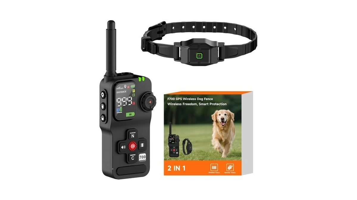 2-in-1 Gps Wireless Dog Fence & Training Collar System For