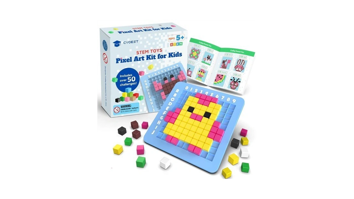 Stem Toys Pixel Art Kit For Kids - Arts And