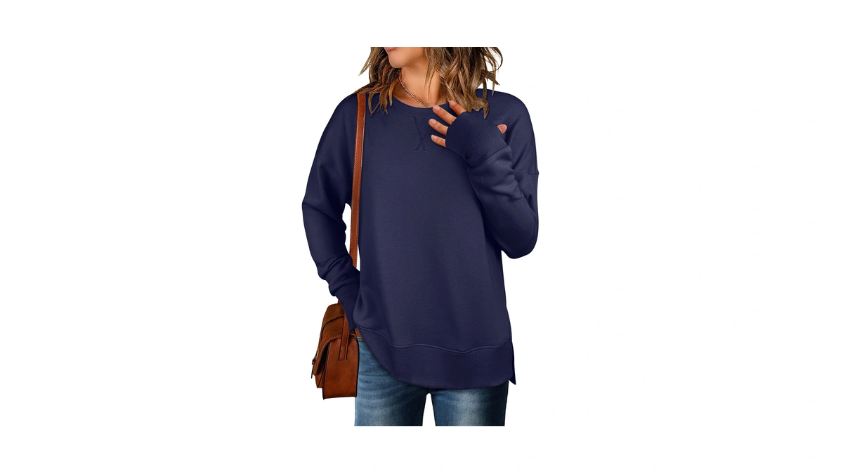 Anrabess Women Oversized Lightweight Sweatshirts Fall Long Sleeve Shirts