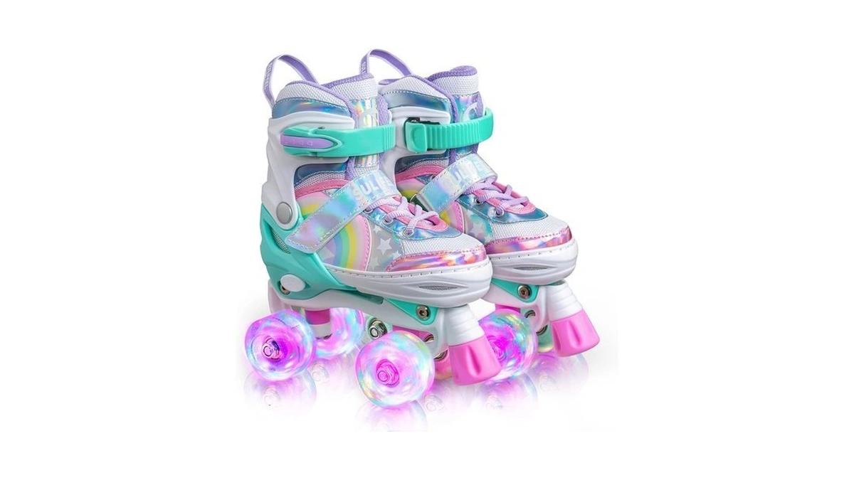 Sulifeel Rainbow Unicorn Kids Roller Skates For Girls Boys