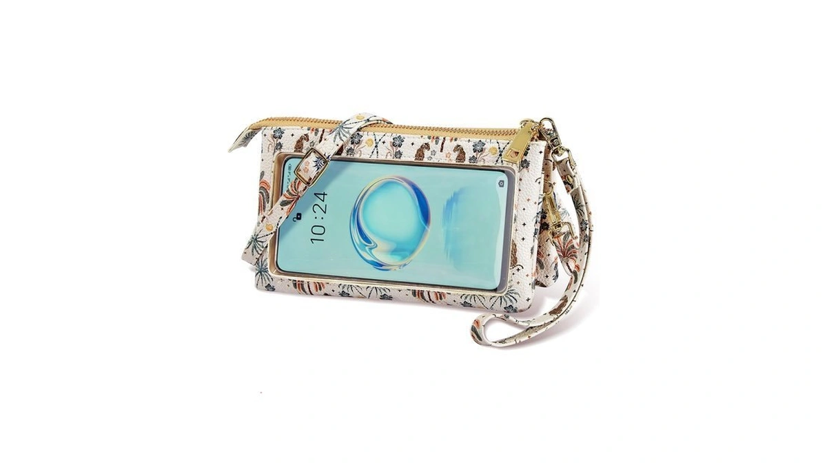 Coshaysoo Touchscreen Clear Cell Phone Wallet Purse Small Crossbody Bag