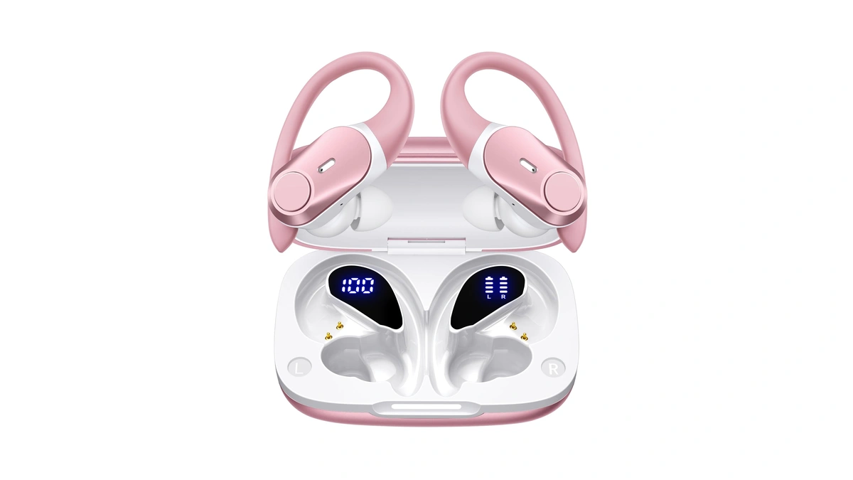 Active Noise Cancelling Ear Buds Wireless Bluetooth Headphones 80h Playtime