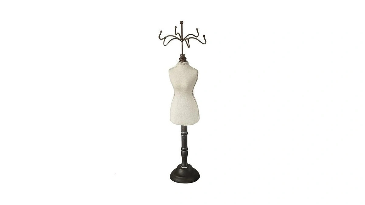 Dzrige Retro Wood Mannequin Jewelry Holder,vintage Necklace Rack Display
