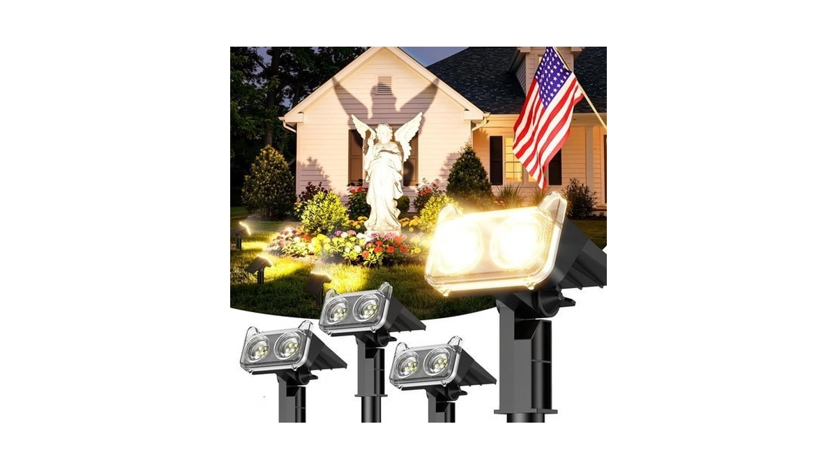 Letmy Solar Lights Outdoor Waterproof Ip65, 4 Pack Solar Spot