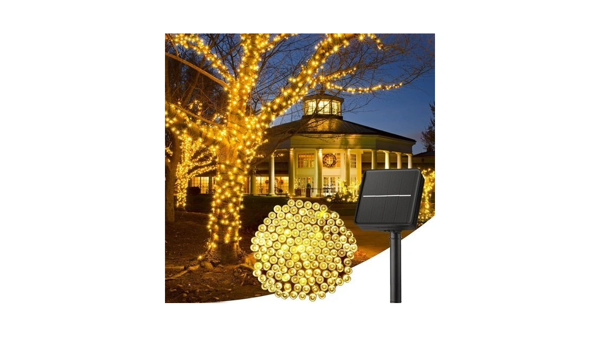 Minetom Solar String Lights Outdoor Waterproof, 40 Ft 100 Led