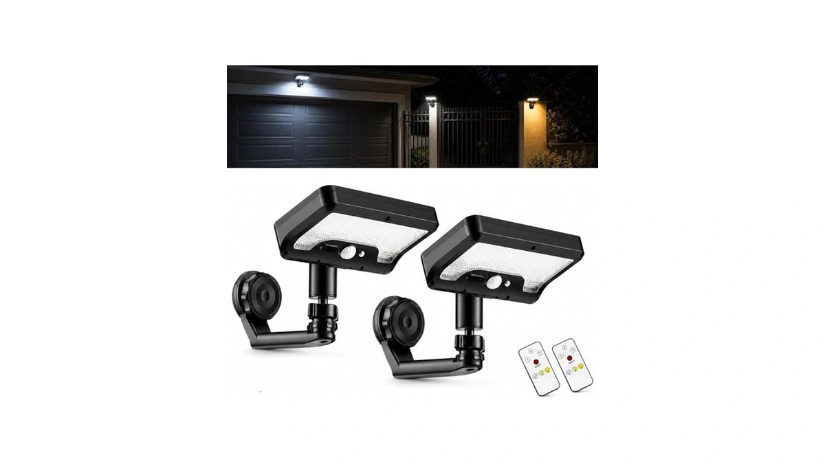 Magnetic Solar Lights Outdoor, 600lm Motion Sensor Light (2, 3cct)