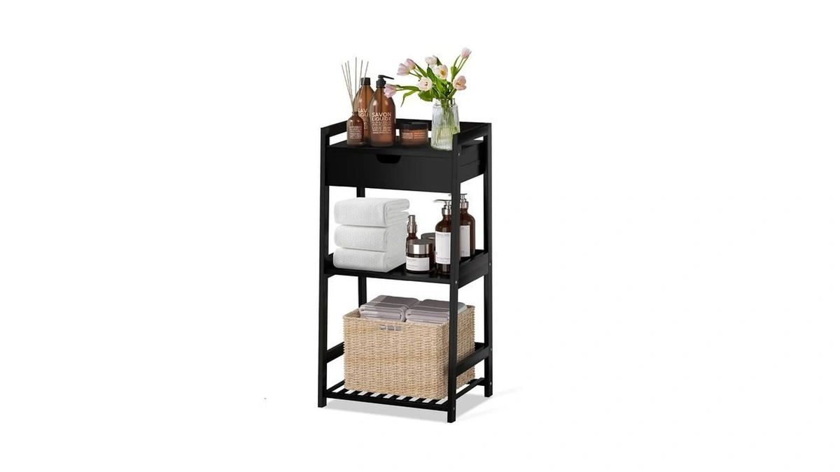 Amazon code: Poxaka 3 Tier Bamboo Bathroom Shelves Wi