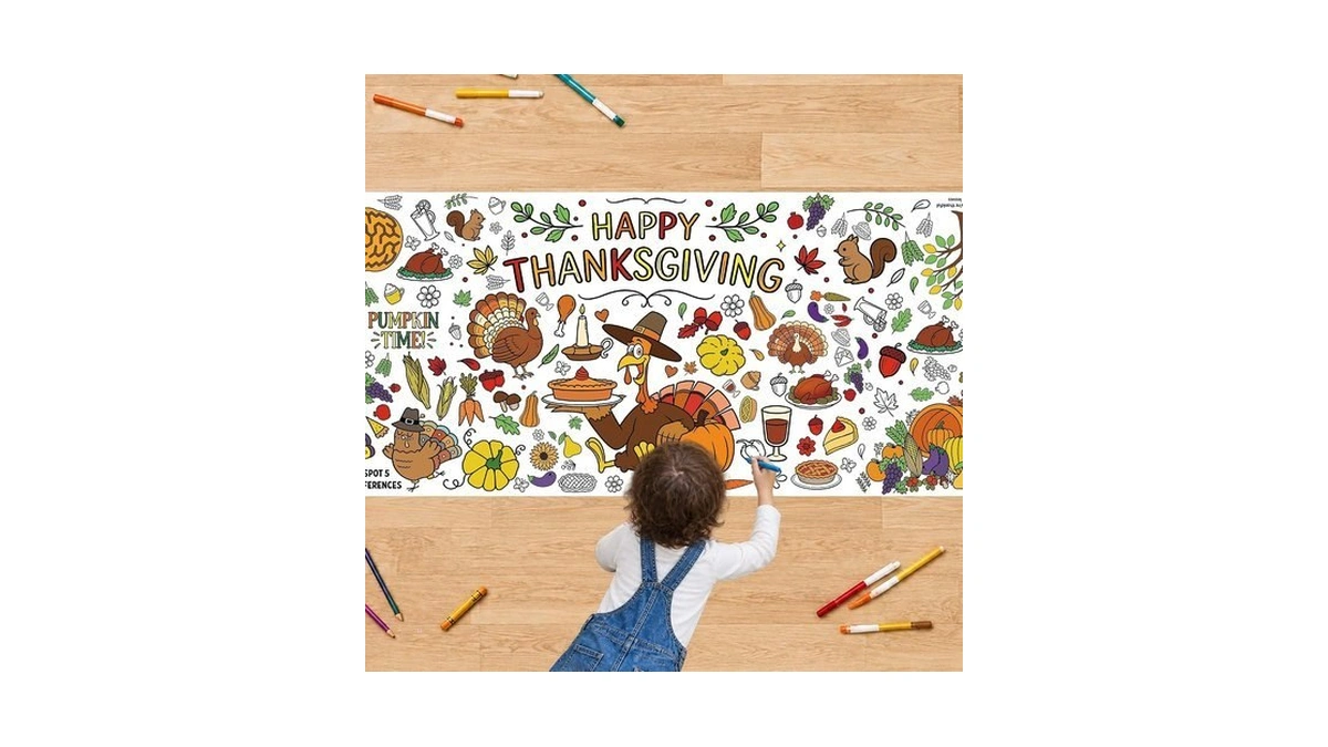 Thanksgiving Crafts For Kids- Thanksgiving Giant Coloring Tablecloth Poster