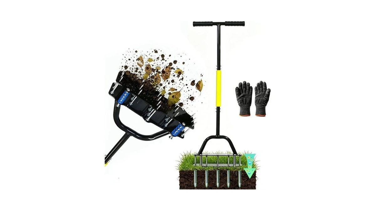 Manual Aerator Lawn Tool With 17 Spikes