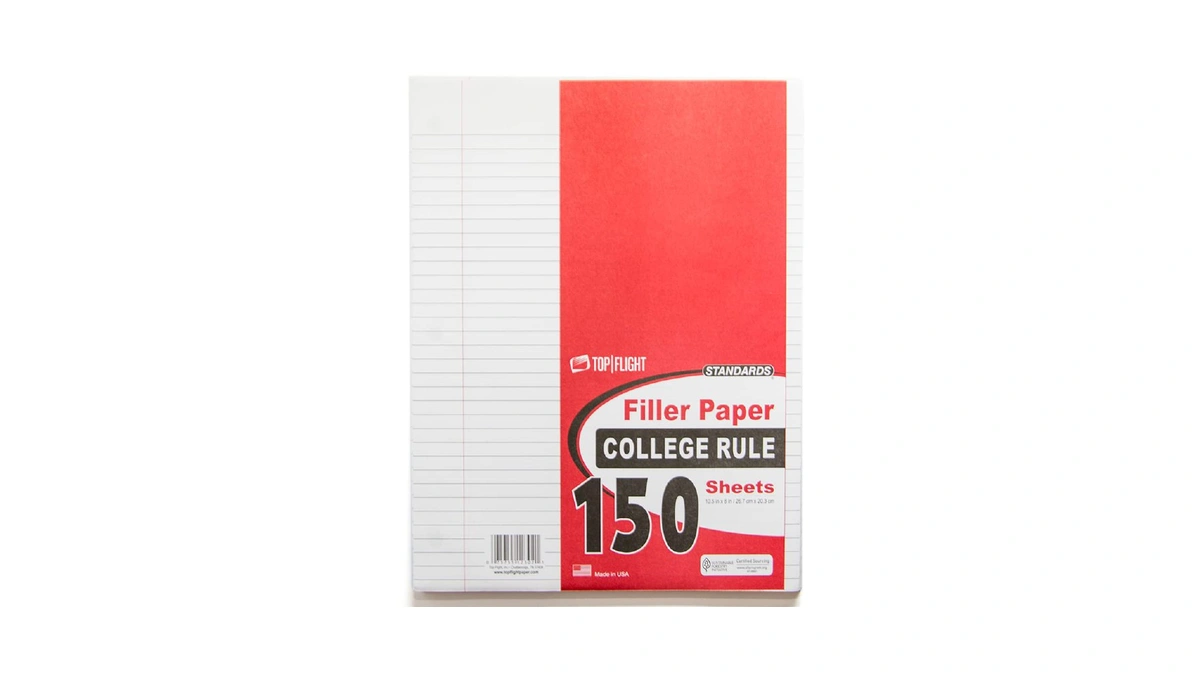 Top Flight Filler Paper, 10.5 X 8 Inches, College Rule,