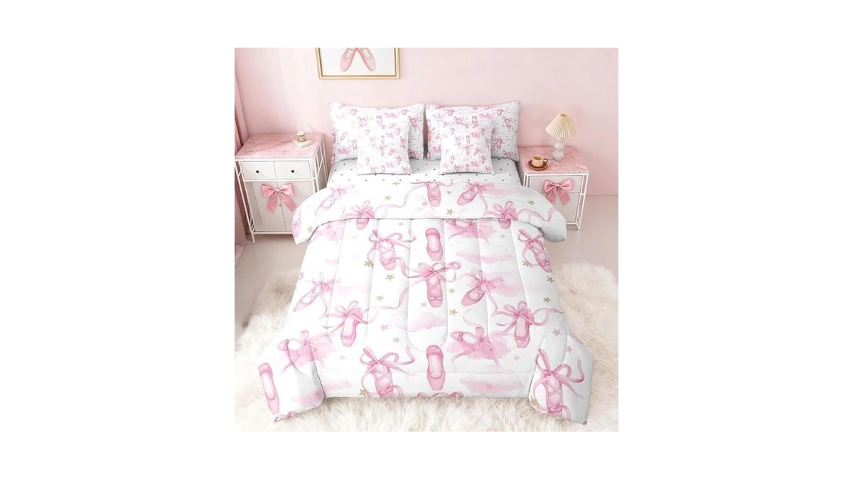 Feelyou Kids Pink Ballet Twin Bed In A Bag 7
