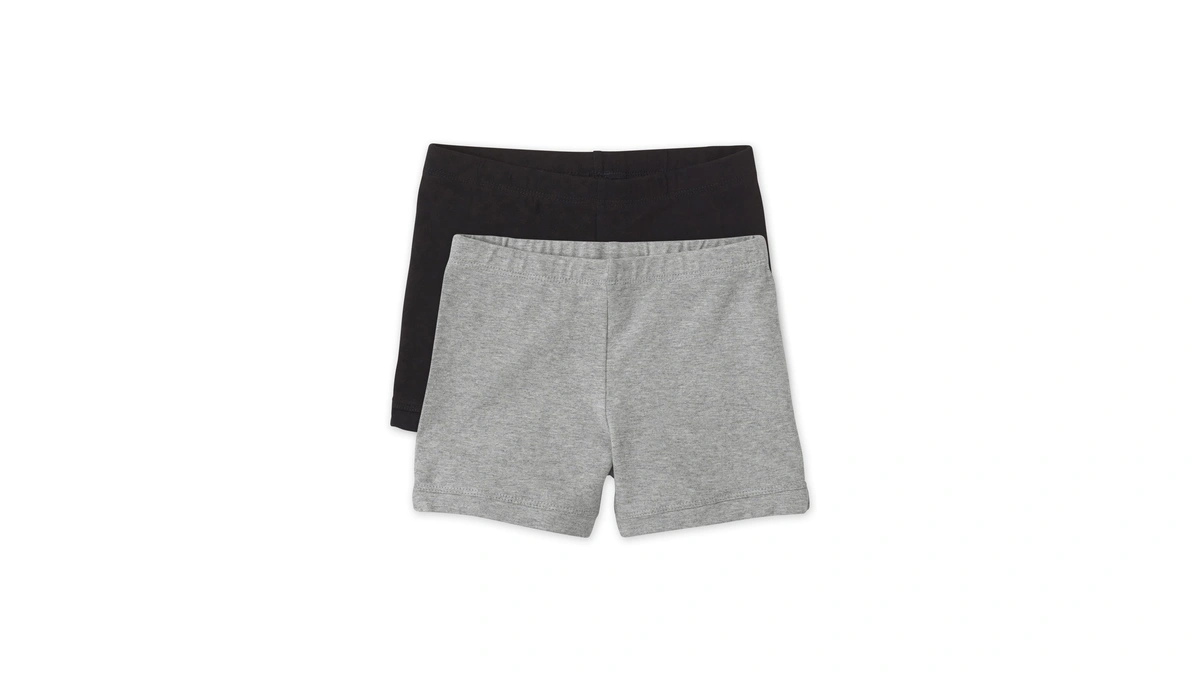 The Children's Place Girls' 2 Pack Basic Cartwheel Short, Black/smoke