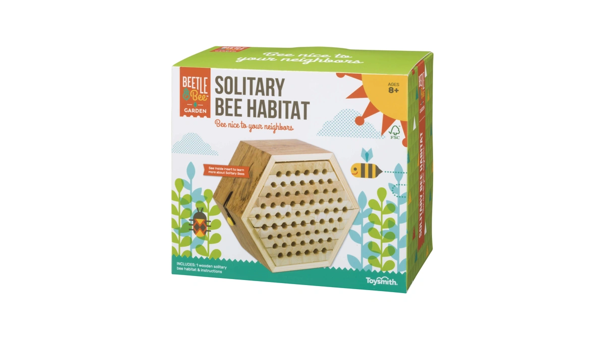 Toysmith Beetle & Bee Solitary Habitat Kit, Wooden Outdoor Science