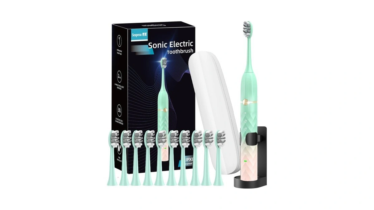 Sonic Electric Toothbrush Set, Equipped With 10 Brush Heads And