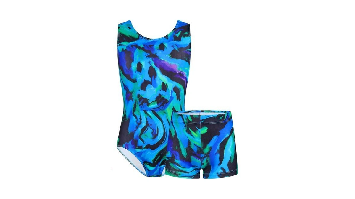 Tenvda Gymnastics Leotards For Girls Tumbling Outfit Match Shorts Set