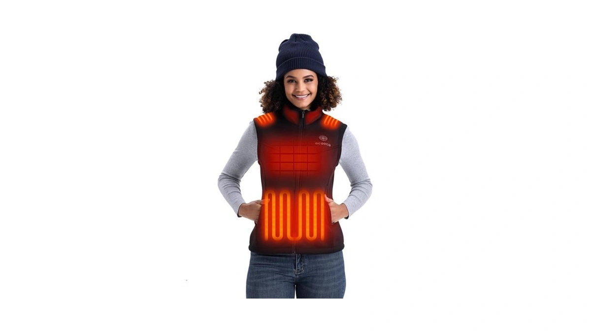 Women’s Heated Fleece Vest With 16000mah Battery Pack Included For