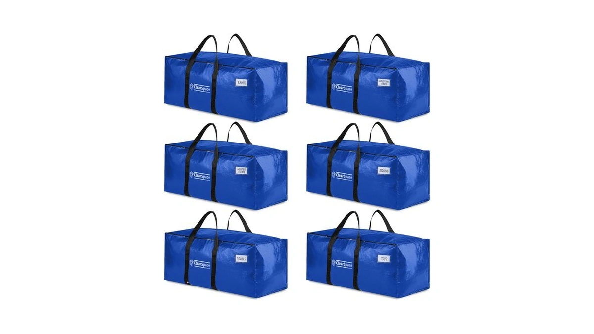 Clearspace Heavy Duty Moving Bags Or Storage Bins With Lids,