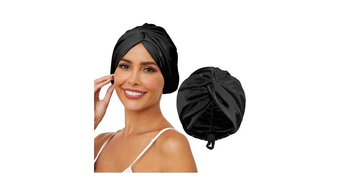 Hfrhtgy Adjustable Silk Satin Hair Bonnet For Sleeping, Double Layer