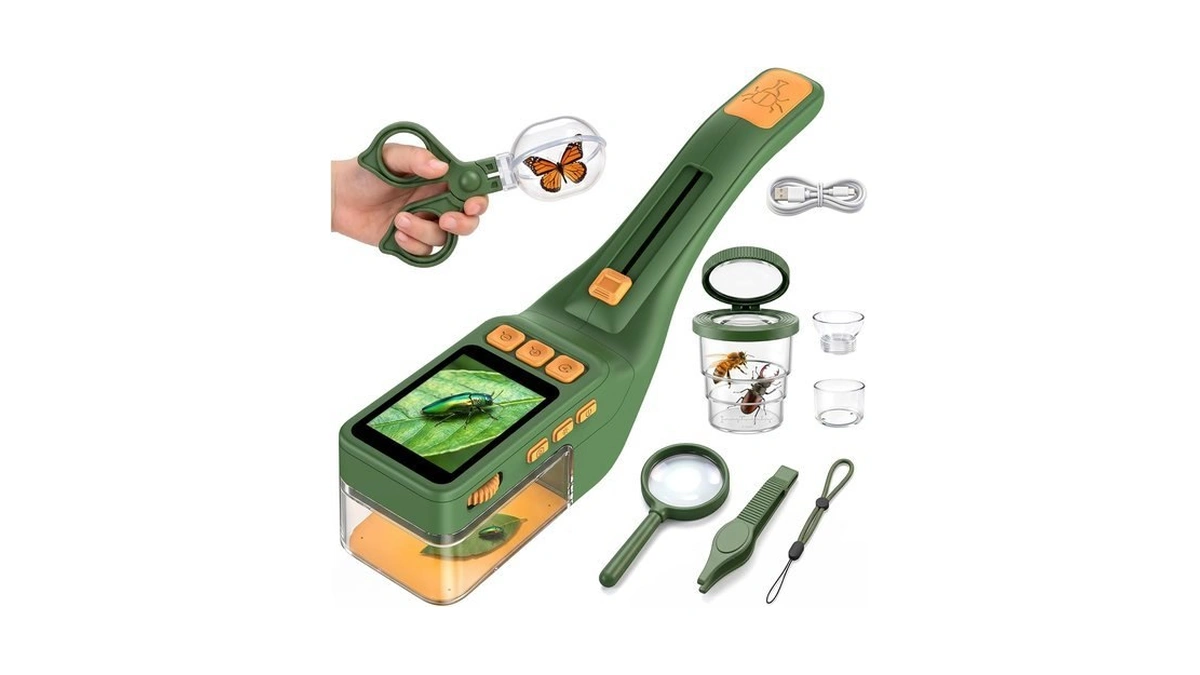 Kids Handheld Microscope Bug Catcher, Stem Educational Exploration Toy