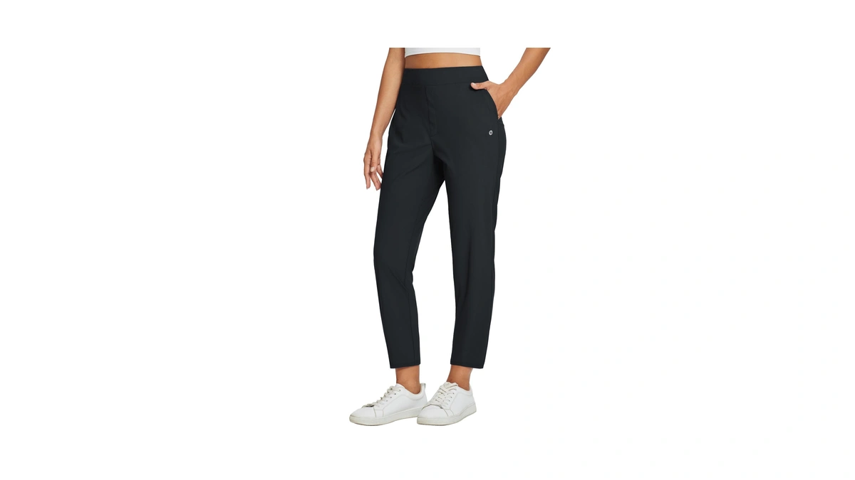 Baleaf Women's Travel Pants Lightweight Stretch With Zip Pockets Black