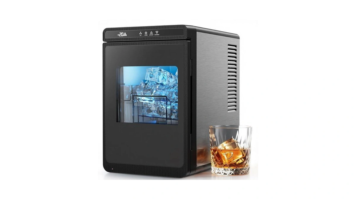 Silonn Clear Ice Cube Maker Countertop, Makes 3 Large 1.6″
