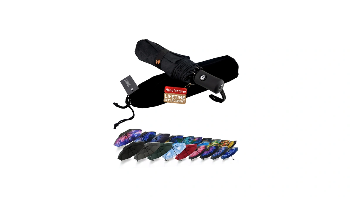 Sy Compact Travel Umbrella - Windproof Automatic Compact Umbrellas For
