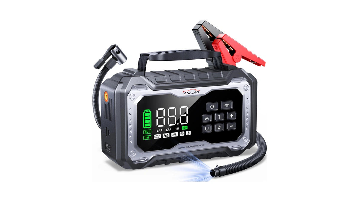 Car Battery Jump Starter With Air Compressor, 8000a Battery Jumper