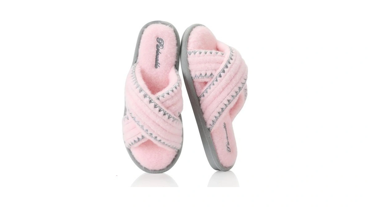 Amazon code: Parlovable Memory Foam Fuzzy Slippers Fo