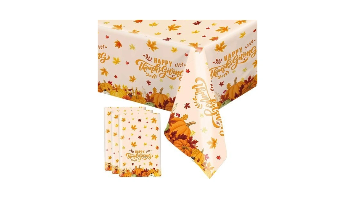 Mehofond 3 Pack Thanksgiving Tablecloth, 108x54inch Fall Thanksgiving Tablecloth Disposable,