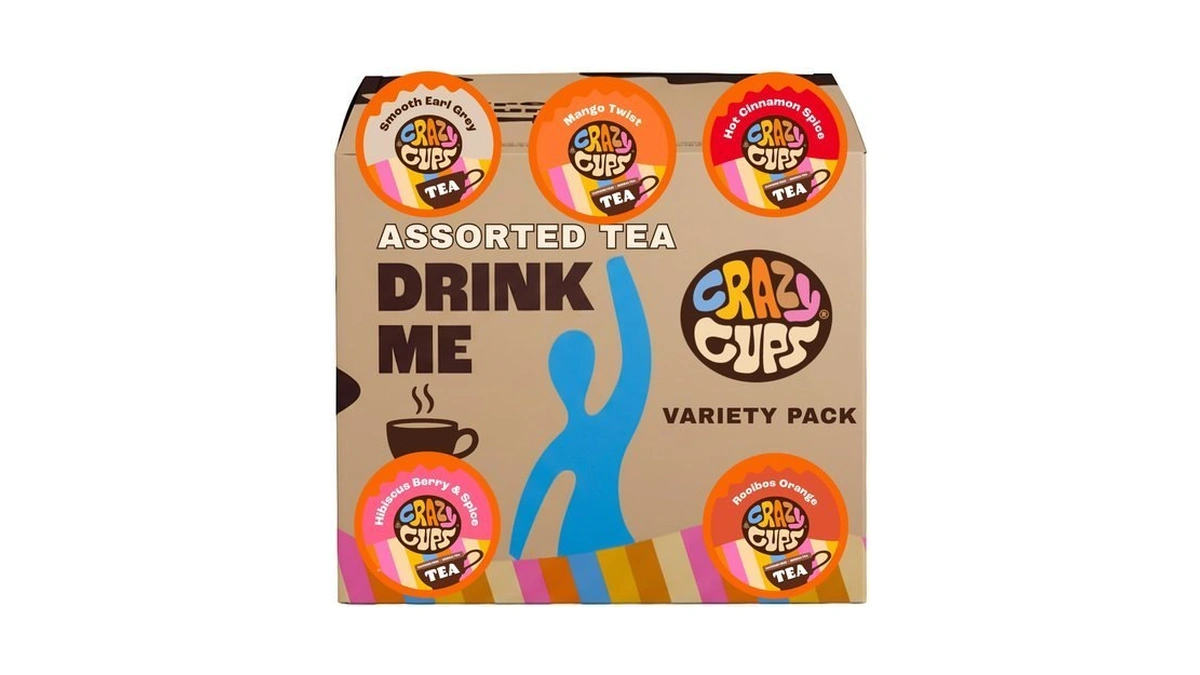 Crazy Cups Assorted Tea Variety Pack 50 Count, Cinnamon, Earl