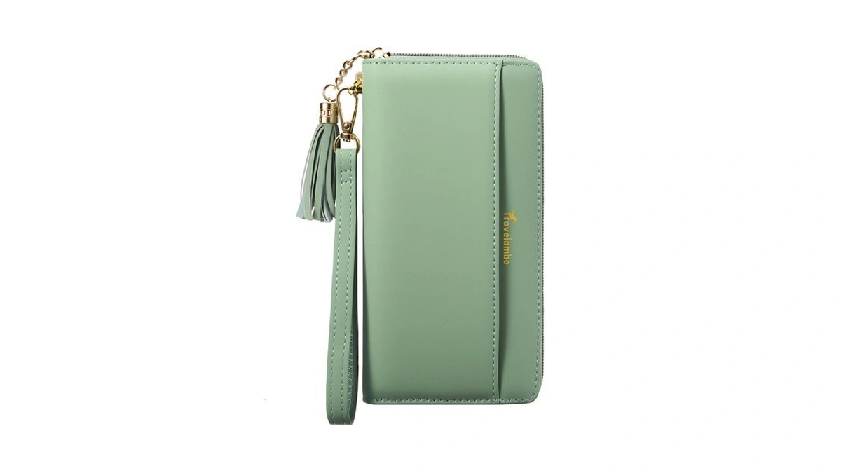 Travelambo Wristlet Wallet Women Rfid Bifold Large Capacity Clutch Purse