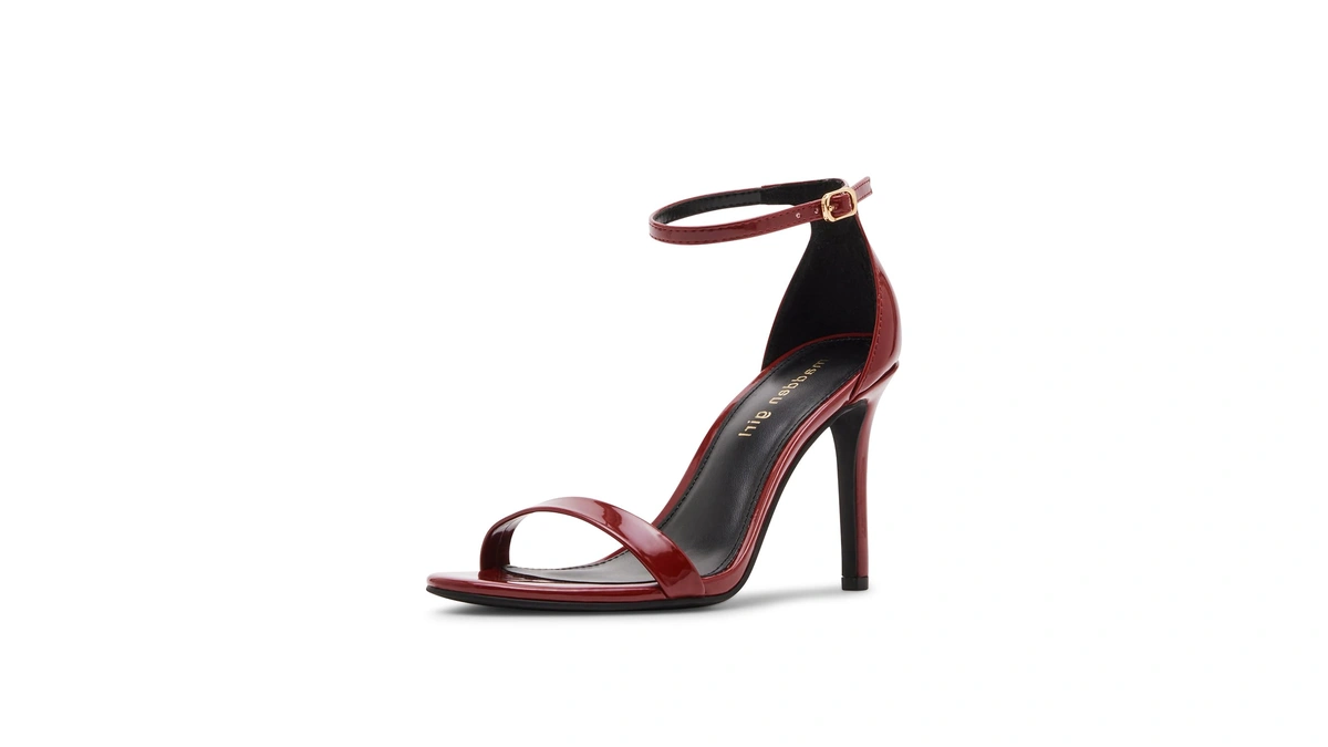 Madden Girl Women's Brazen Heeled Sandal, Merlot Patent, 9.5