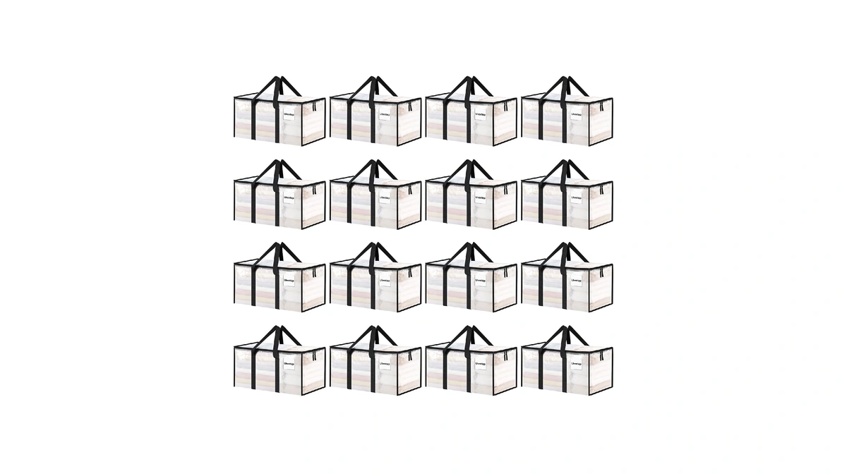 Ukeetap 16 Pack Extra Large Clothes Storage Bins With Lids,