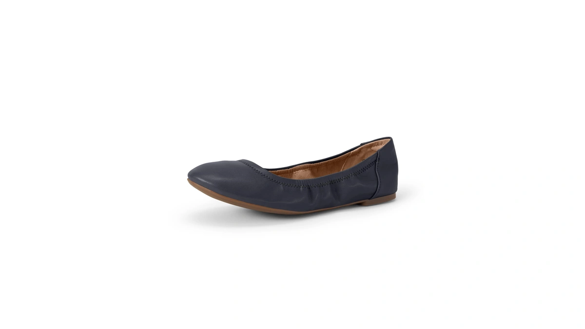 Amazon Essentials Women's Slip On Ballet Flat Ballerina Shoes, Navy