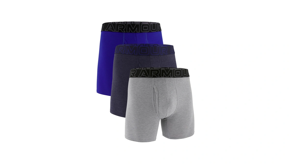 Under Armour Men's Cotton Boxerjock Brief Underwear, 6" Inseam, 3-pack,