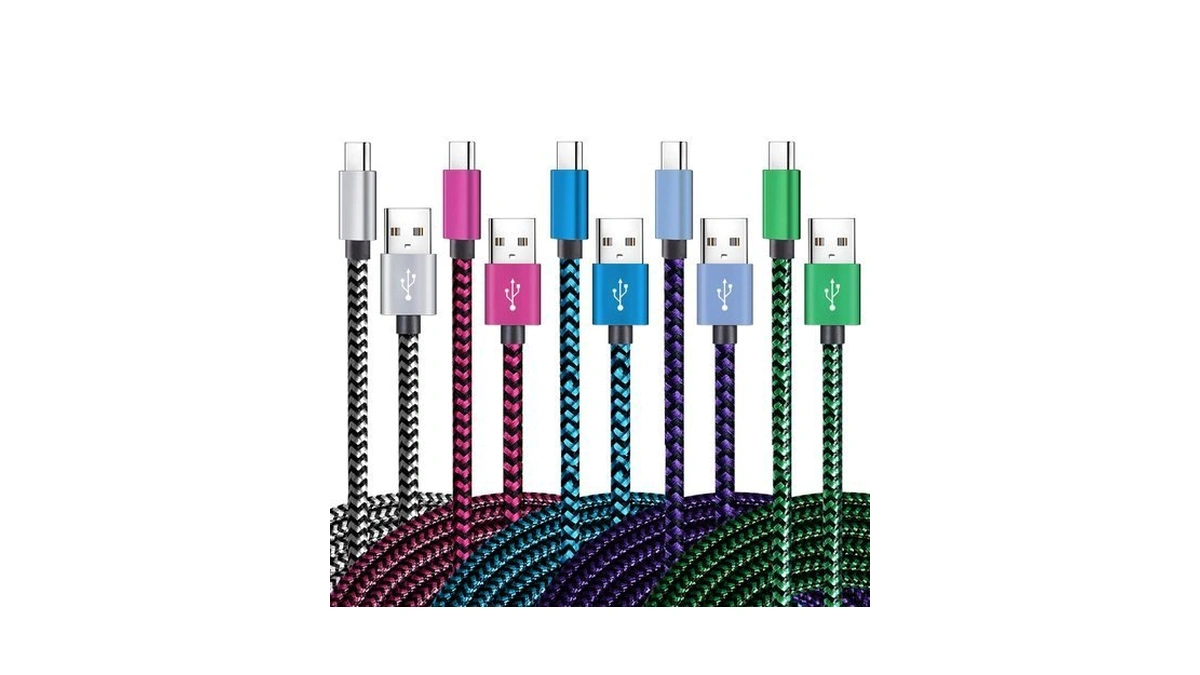 Teeind Usb C Cable 6ft 5pack, 3a Fast Charging Nylon