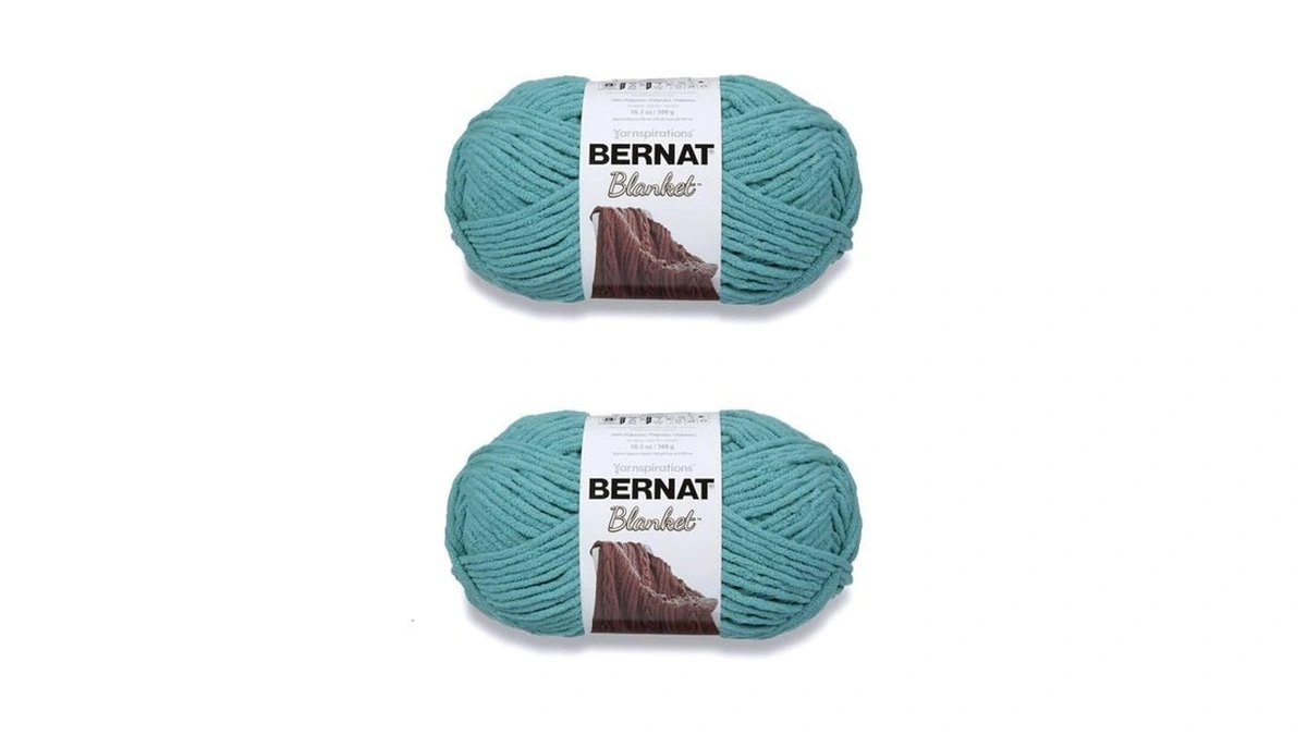 Bernat Blanket Yarn Super Bulky Soft Chenille Yarn Light Teal