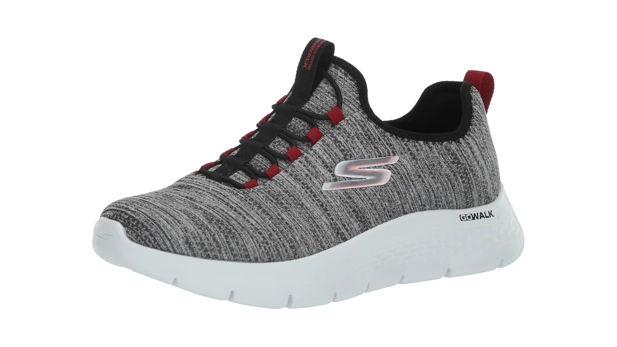 Skechers Men's Go Walk Flex Ultra, White/black, 12 X-wide