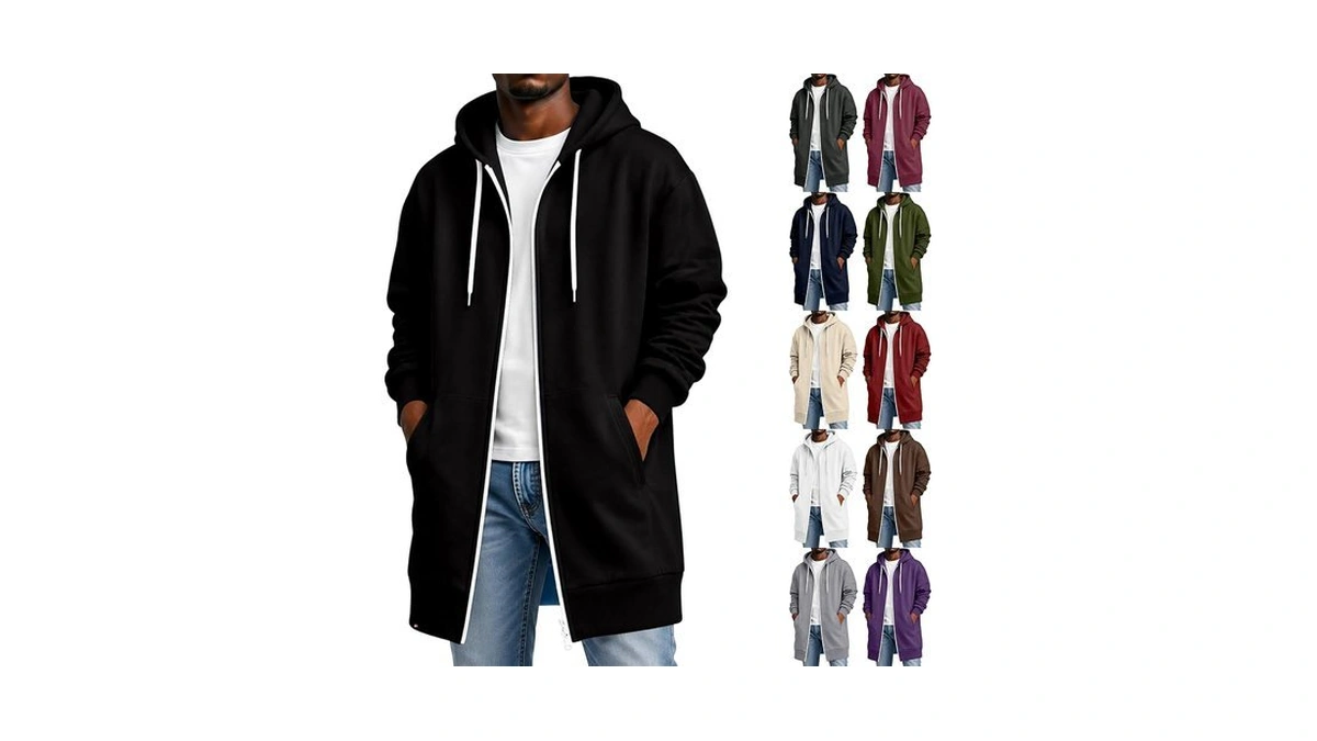 Long Zipper Hoodies For Men Long Sleeve Lightweight Mens Zip