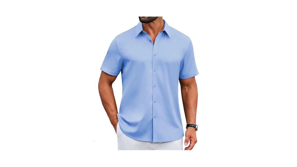 Coofandy Mens Short Sleeve Button Down Dress Shirts Business Casual