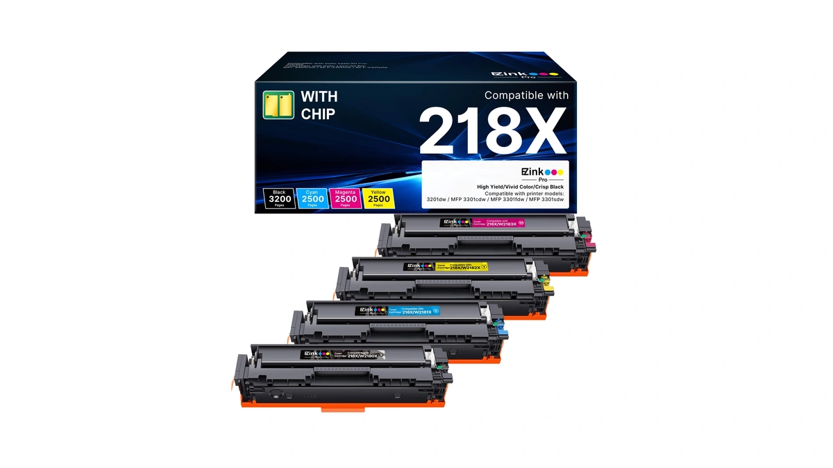 Compatible Hp 218x Toner Cartridges 4 Pack With Chip For