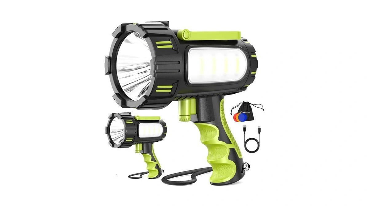 Alpswolf Rechargeable Spotlight Flashlight, 100000 High Lumens Searchlight