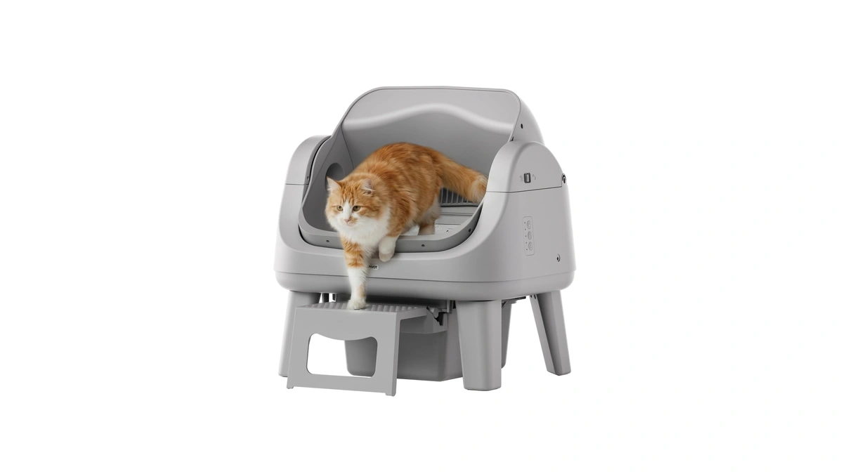 Petpivot Open Top Self Cleaning Cat Litter Box, Automatic Litter